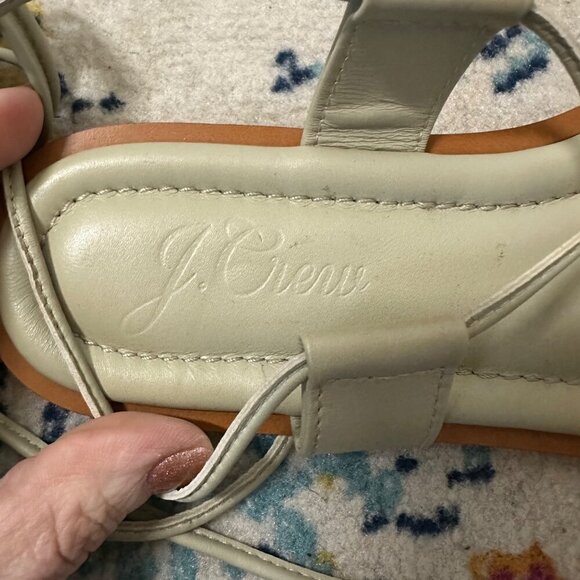 J.Crew Sorrento Lace Up Gladiator Leather Sandals ivory Womens Size 6.5. Boho - Picture 4 of 8